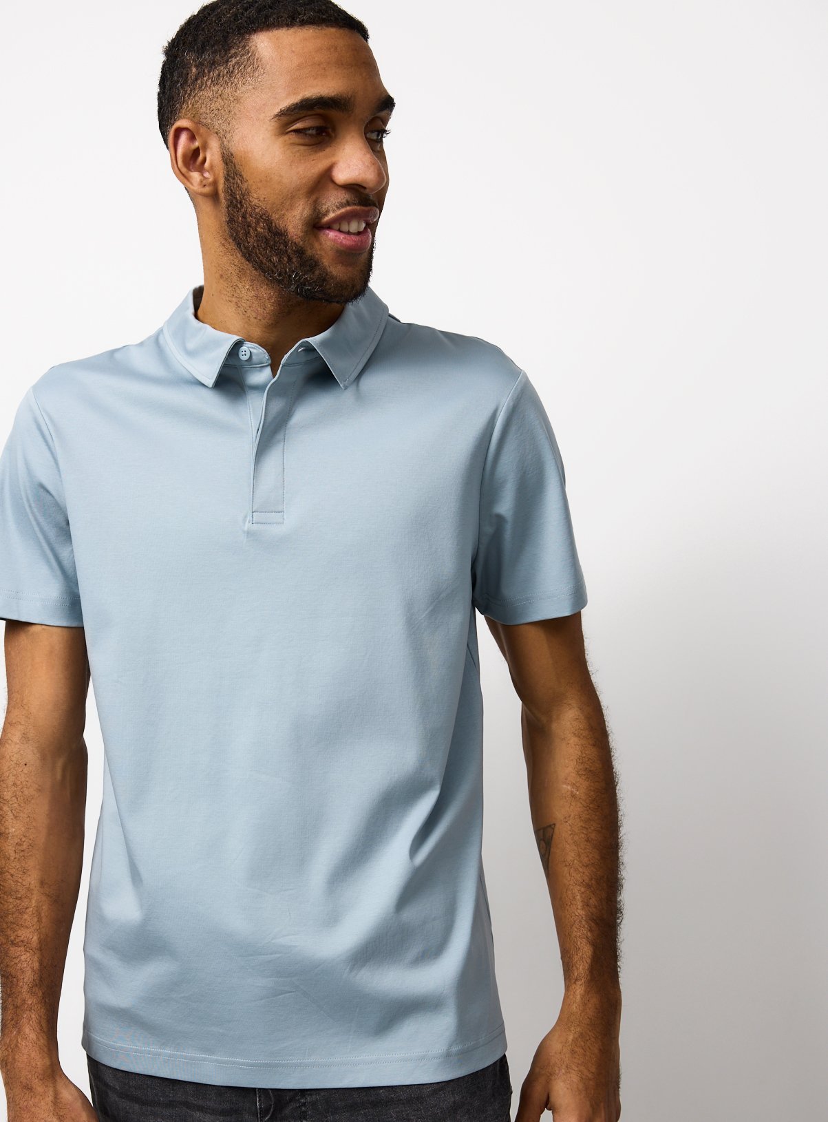 Light Blue Supima Cotton Polo Shirt XXXL - Image 1 thumbnail